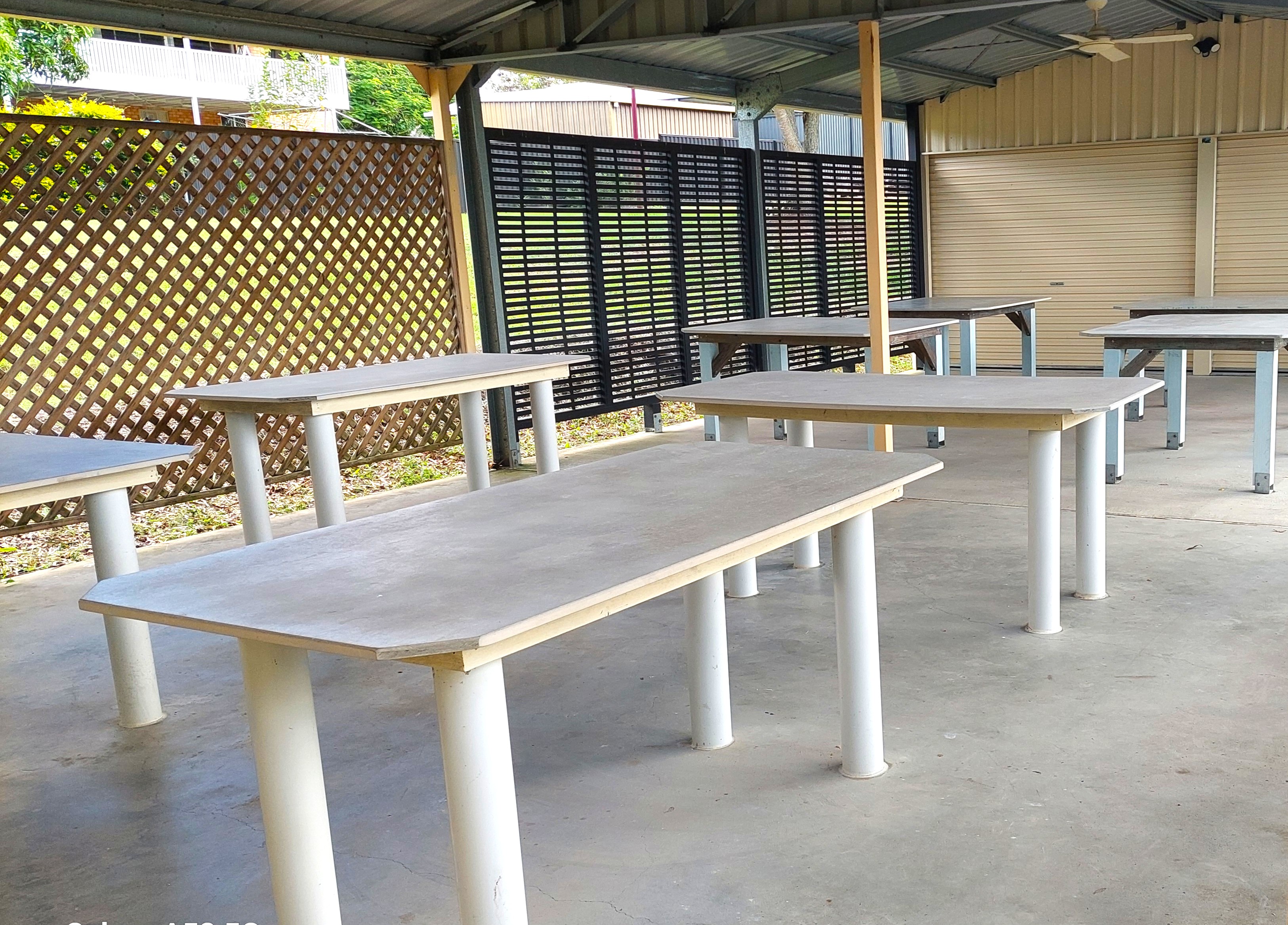 Covered work spaces in the studio